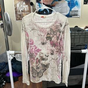 brand 21 long sleeve top/blouse butterfly/floral design